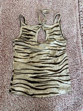 LNA Beige and Brown Tiger-Stripe  Tank